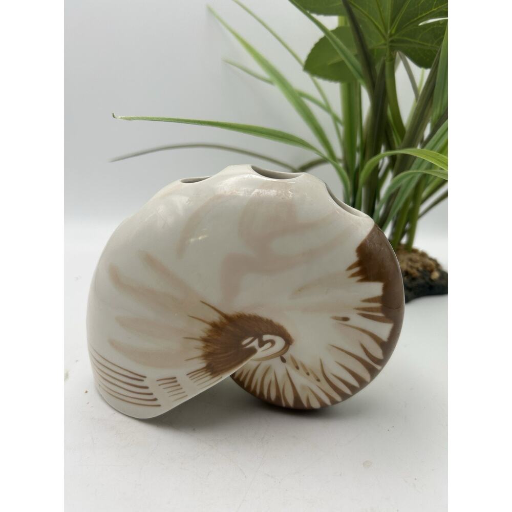Better Homes & Gardens Nautilus Seashell Shaped Ceramic Toothbrush Holder Beach